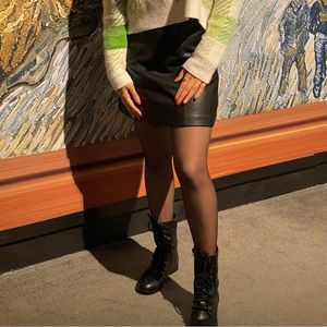 Black Leather Mini Skirt